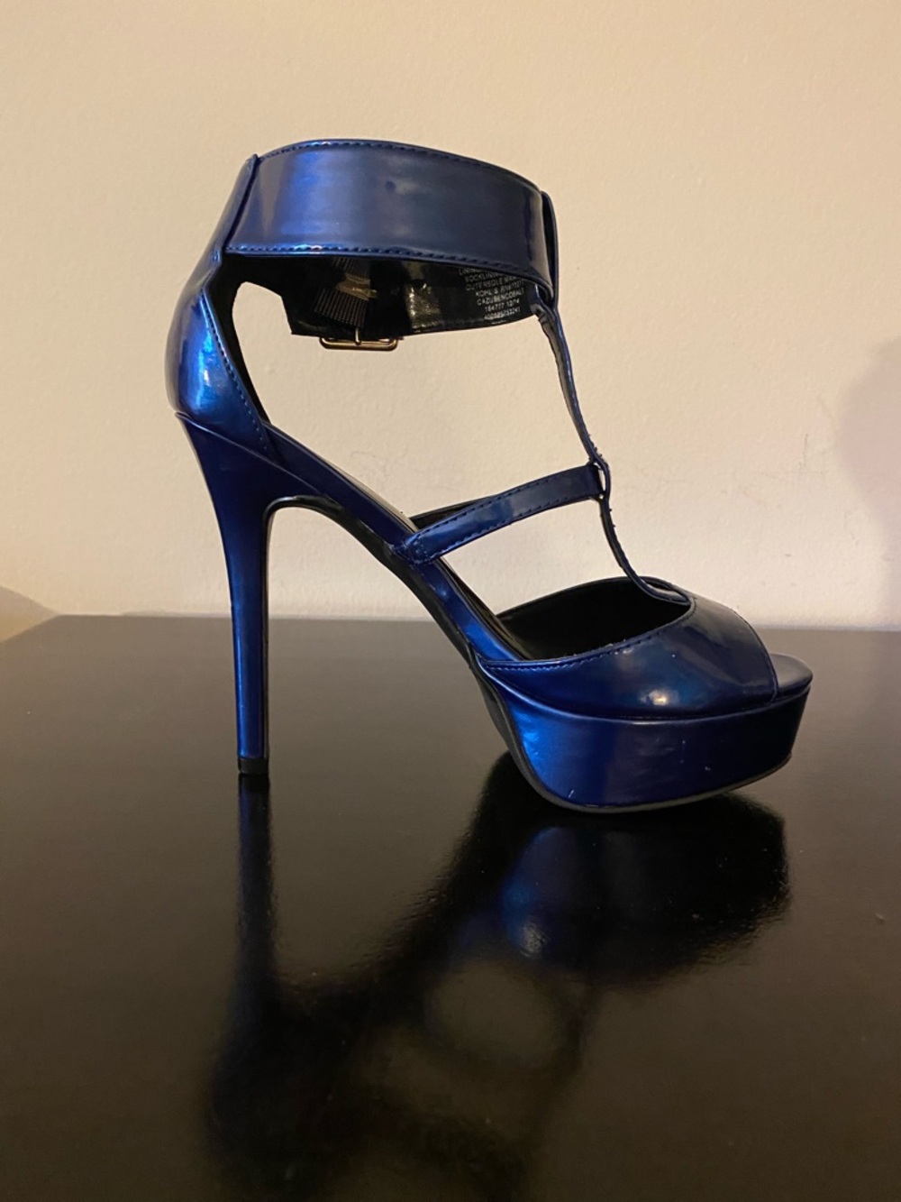 Women’s Candies Blue High Heel Platform Shoe - Picture 3 of 6